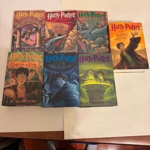 Harry Potter hard cover dust jackets set good first American edition
